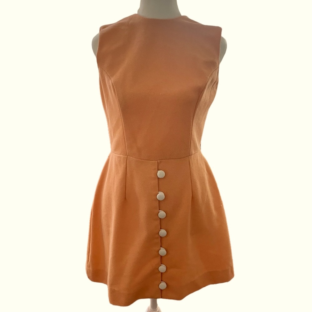 Vintage orange sherbet mod shift dress